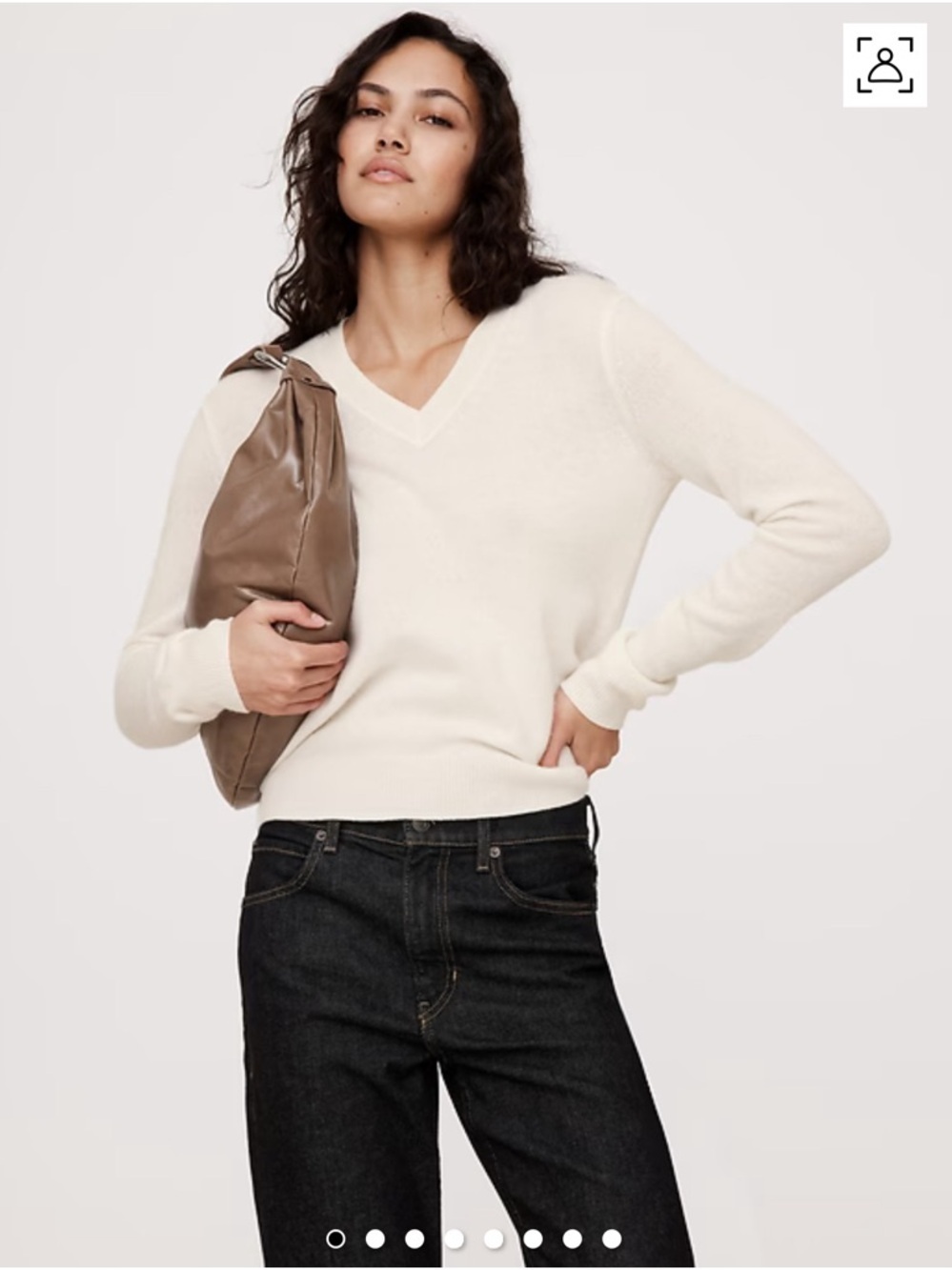 Banana Republic Ivory V-Neck Sweater | XXS